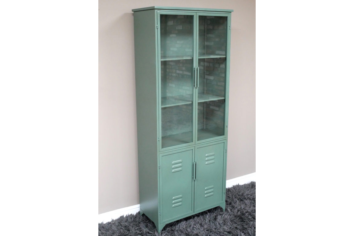 Display Cabinet Glass & Metal Green