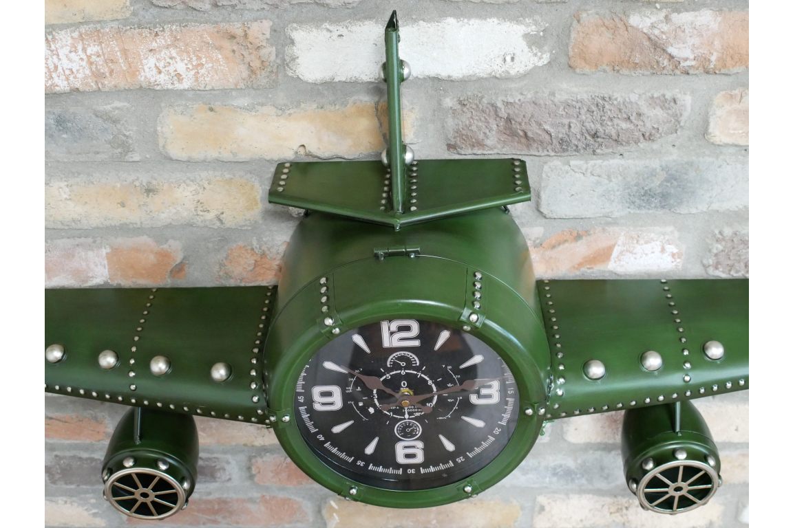 Aeroplane Wall Clock Green - Back In Stock