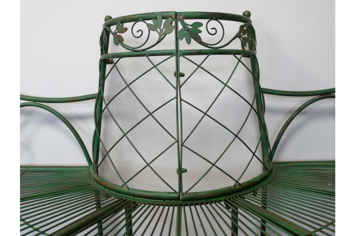 Outdoor 1/2 Round Bench For Tree Trunk - Green