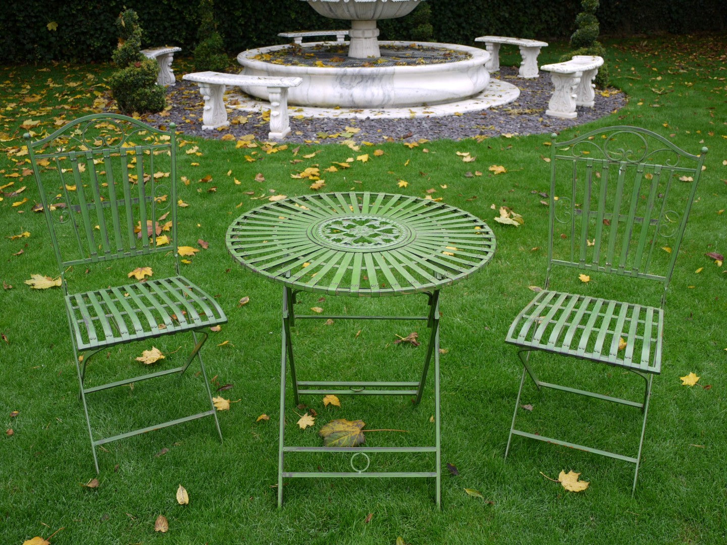 Outdoor Antique Green Bistro Set