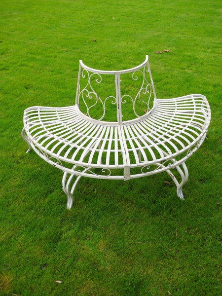 Outdoor 1/2 Round Bench For Tree Trunk