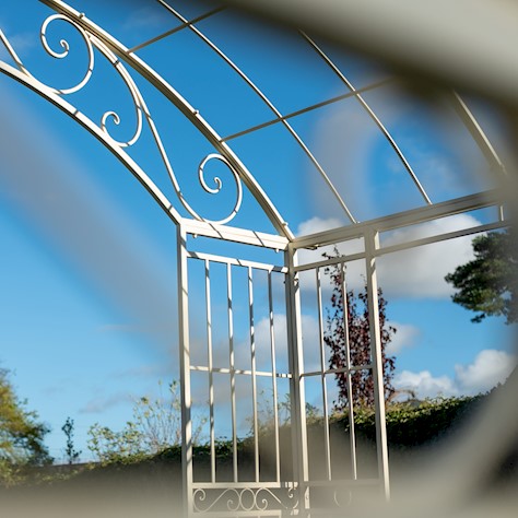 Outdoor Metal Garden Gazebo Cream