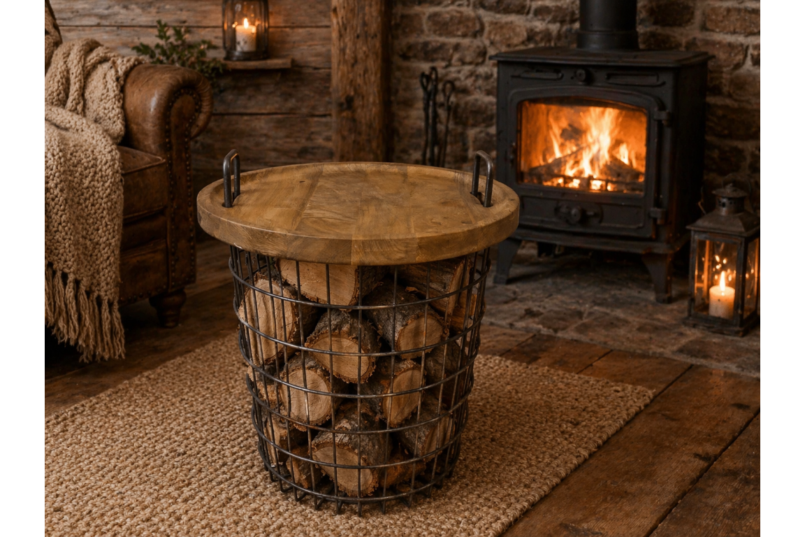 Storage Basket With Table Top