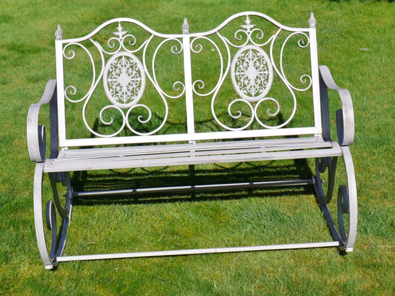 Outdoor Antique Grey Rocking Bench