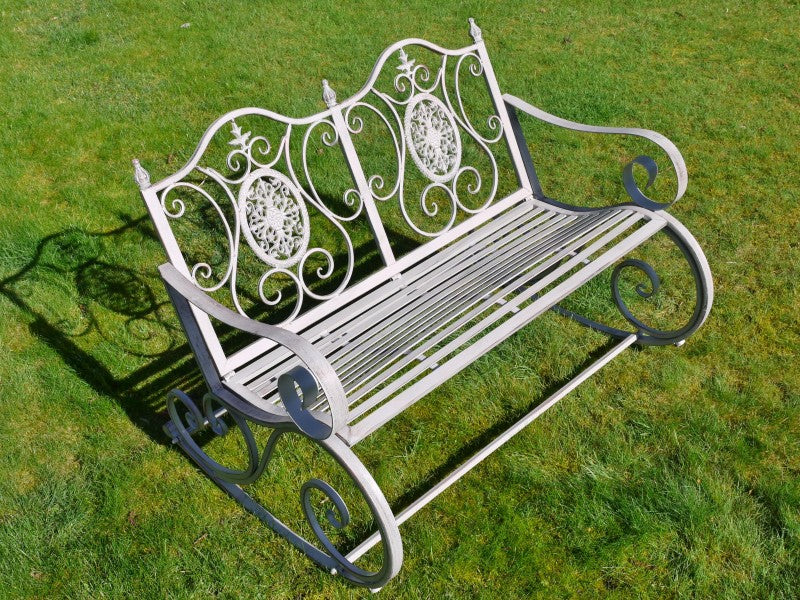 Outdoor Antique Grey Rocking Bench