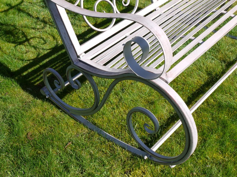 Outdoor Antique Grey Rocking Bench