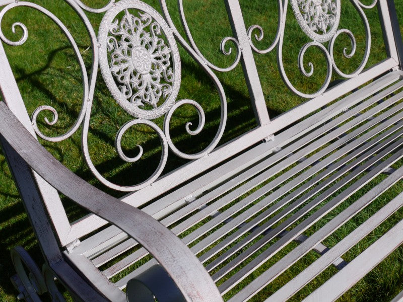 Outdoor Antique Grey Rocking Bench