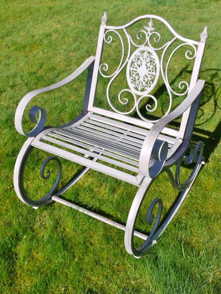 Outdoor Antique Grey Rocking Chair