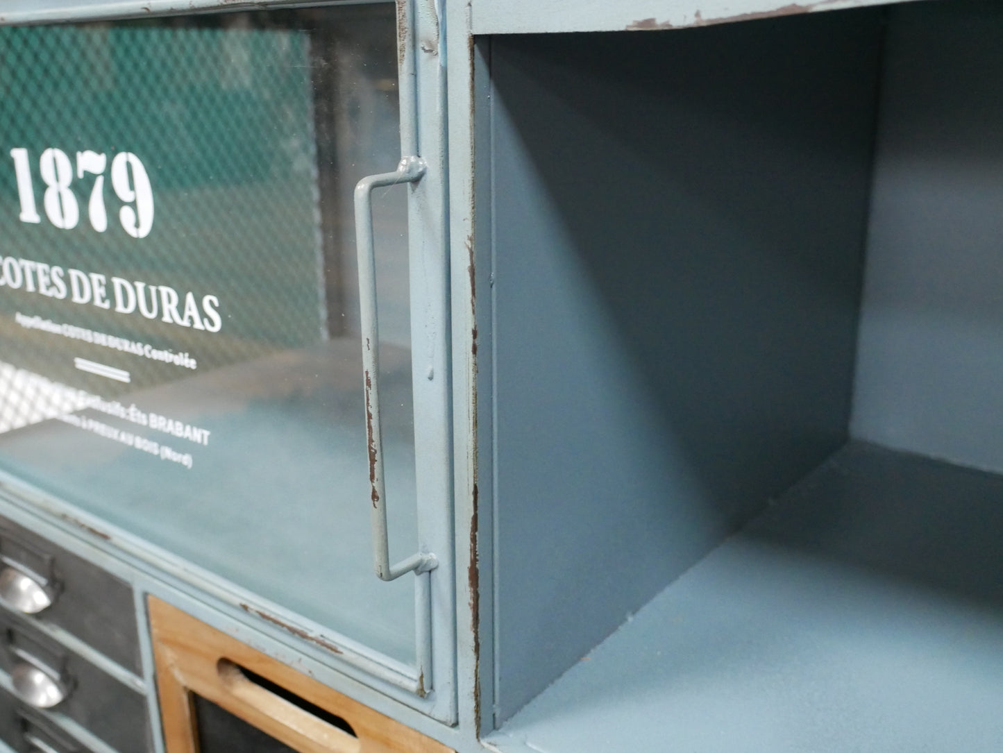 Industrial TV Cabinet Green Metal