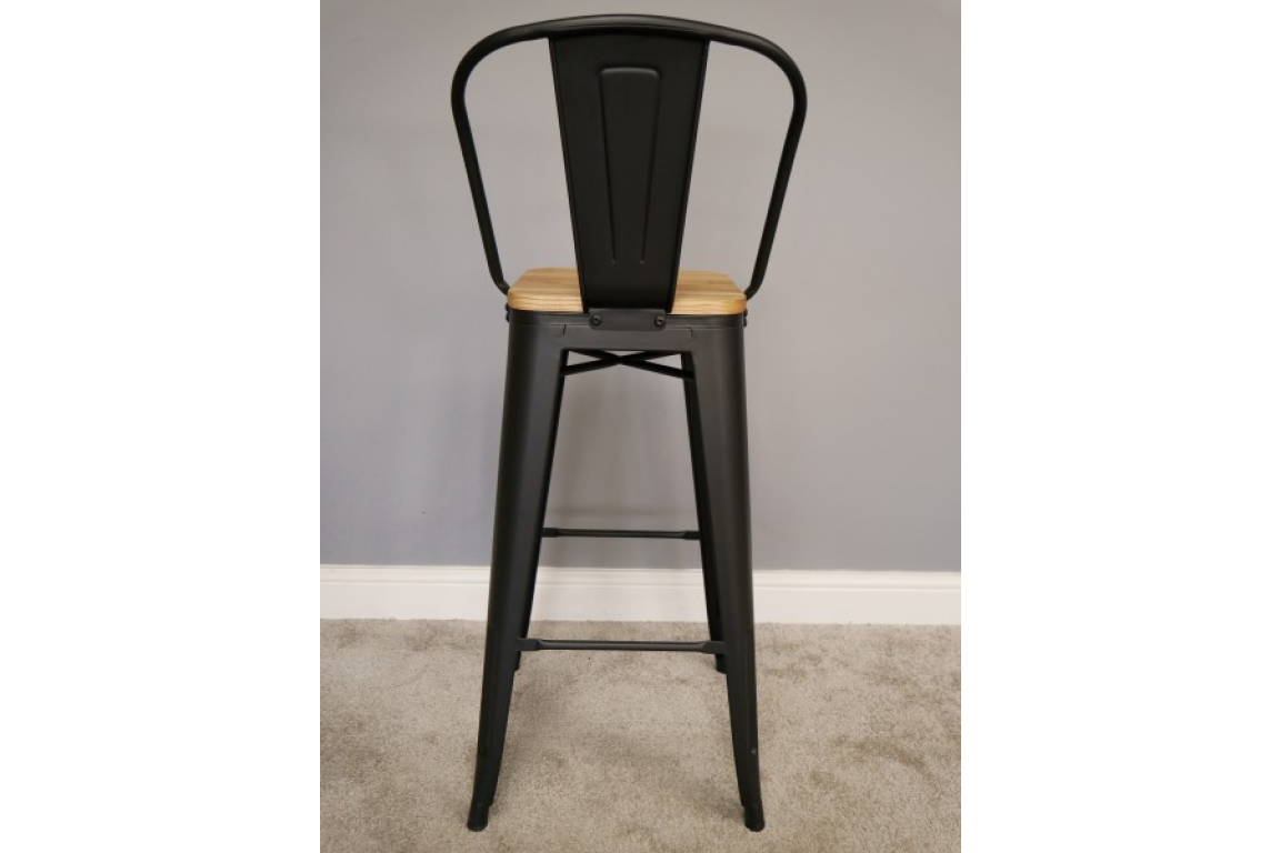 Bar Stool Metal with Wooden Top