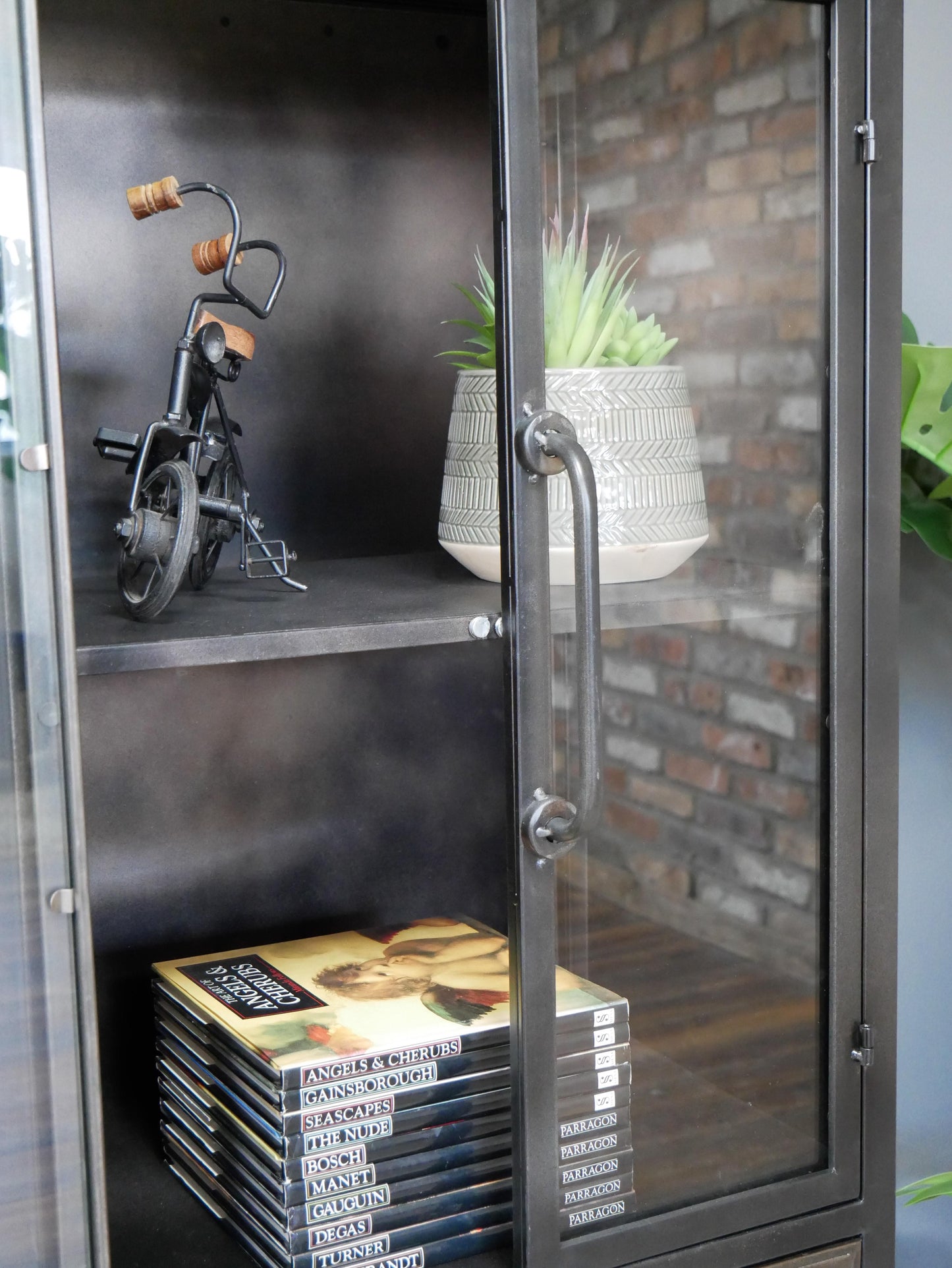 Industrial Cabinet with Glass Doors