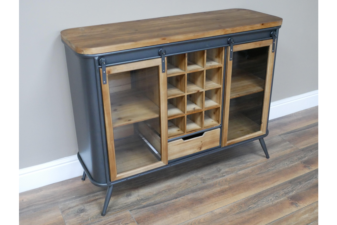Wine Cabinet - Wood & Glass