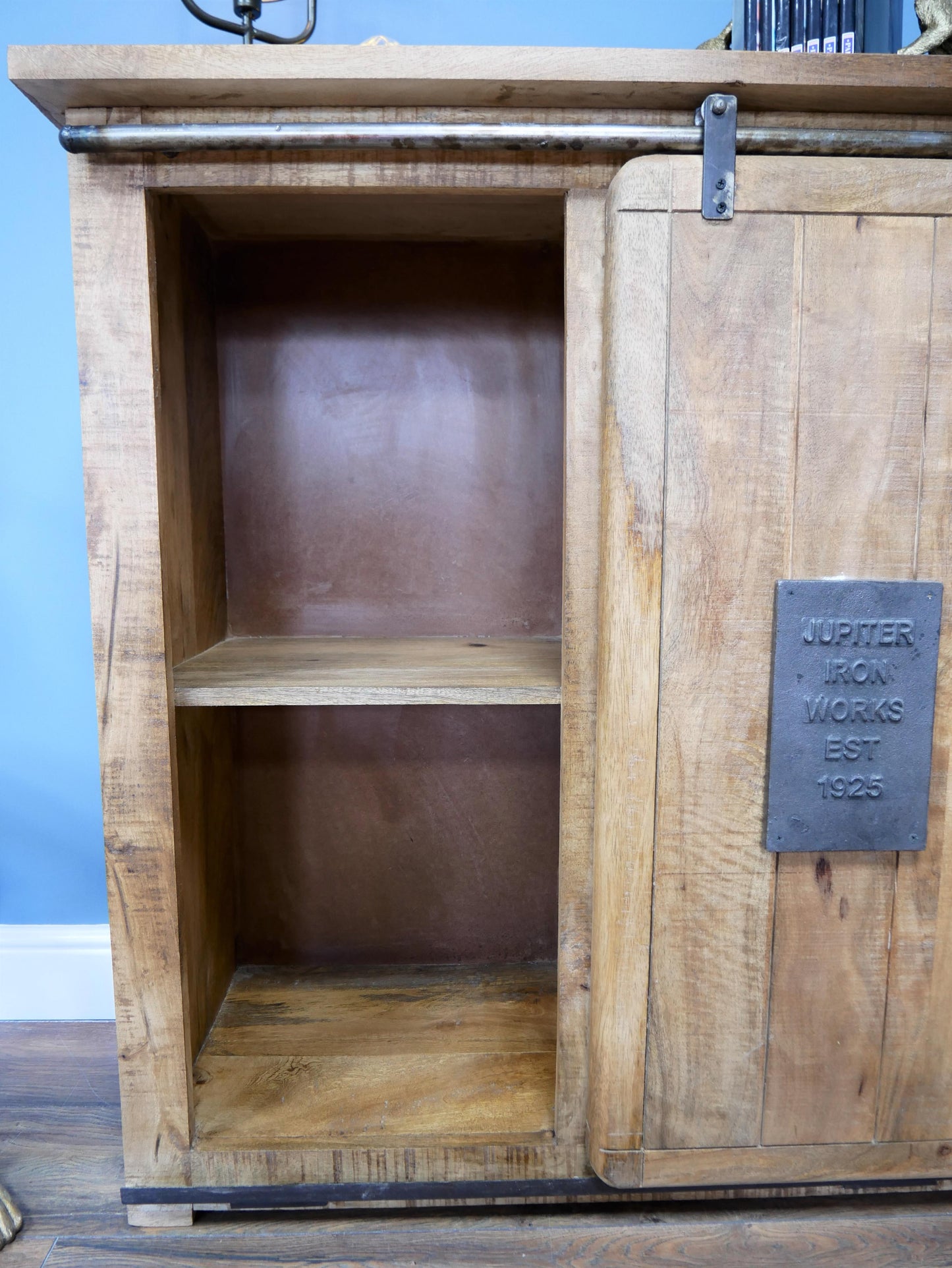 Industrial Sliding Door Cabinet With Drawers