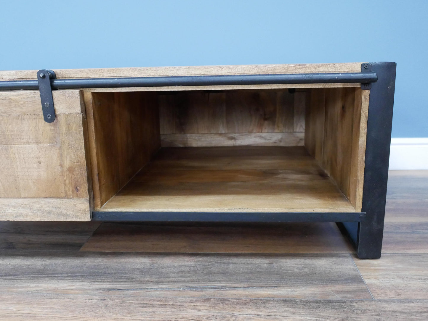 Industrial Coffee Table Sliding Door - Back in stock
