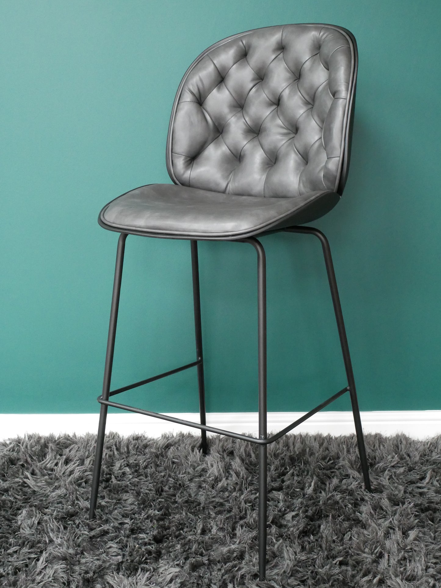 Bar Stool Grey Padded