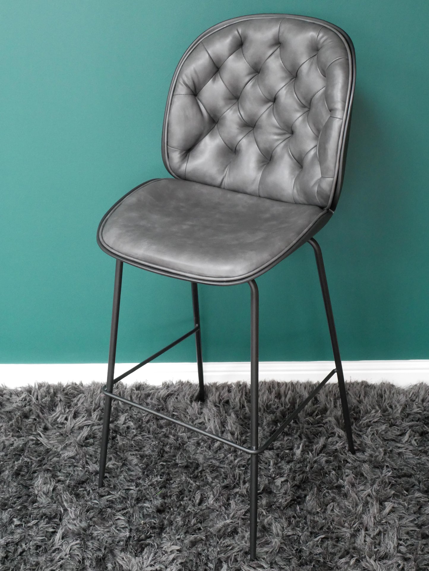 Bar Stool Grey Padded