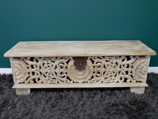 Carved Storage Bench