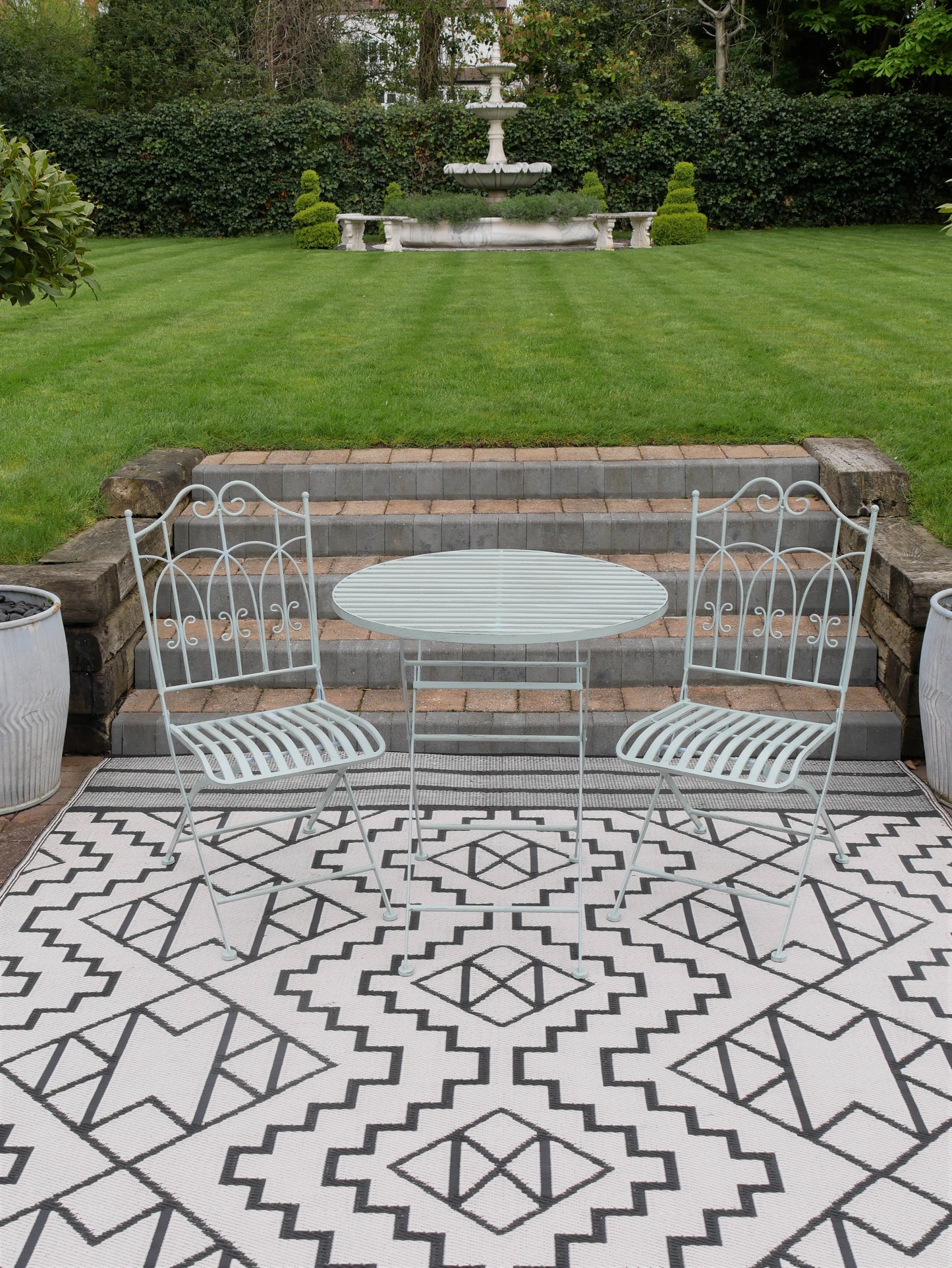 Outdoor Bistro Set Powder Blue