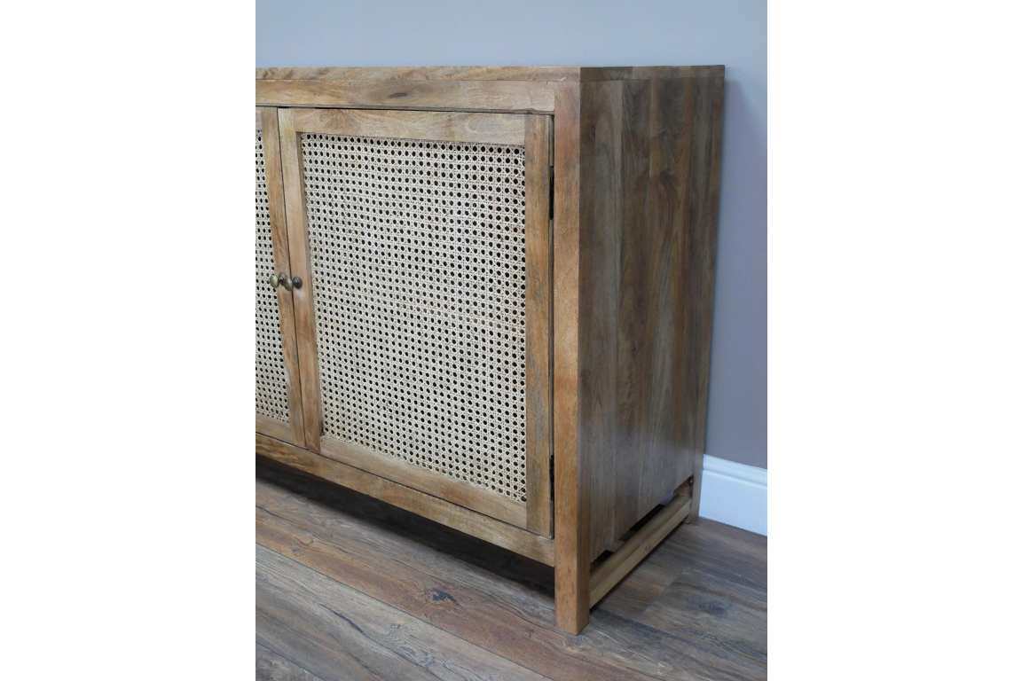 Storage Cabinet with Rattan Doors