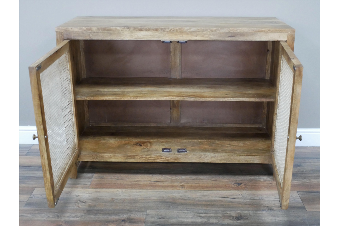 Storage Cabinet with Rattan Doors