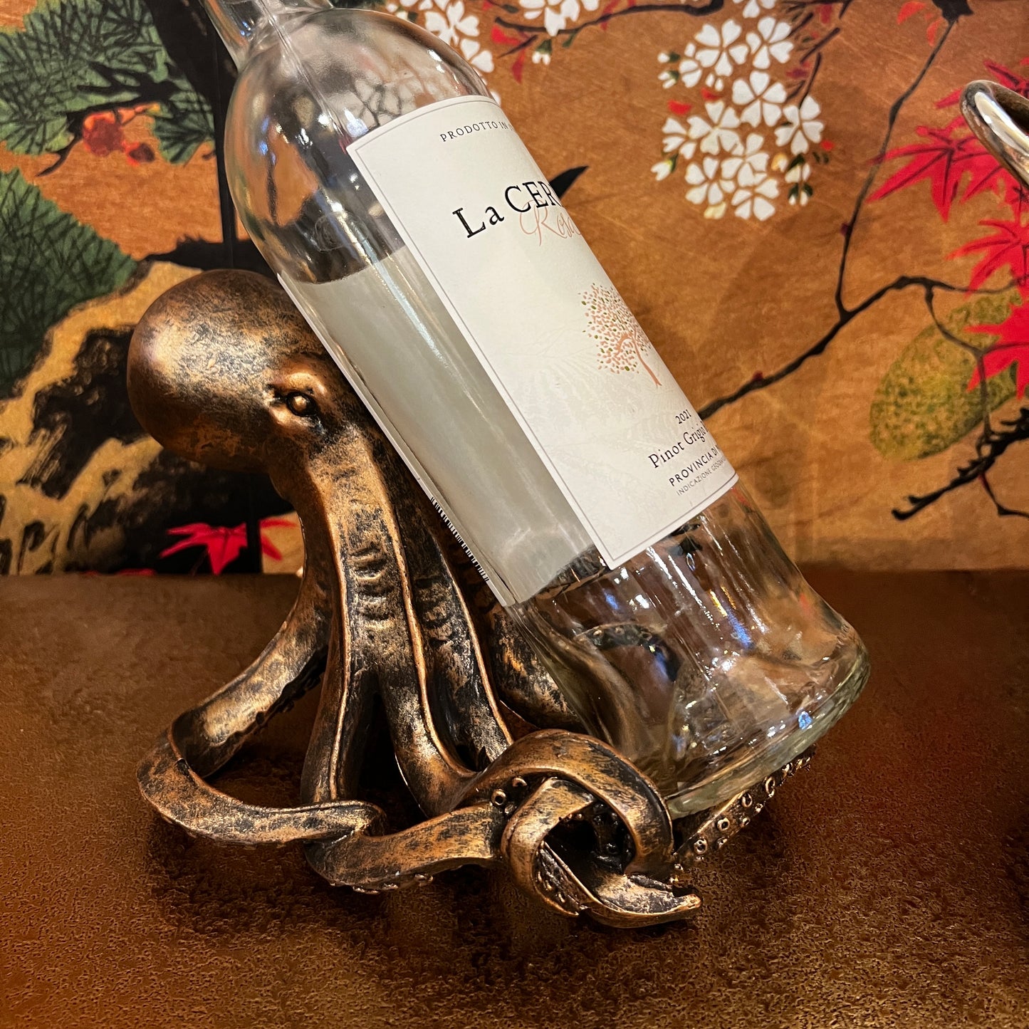 Antique Bronze Octopus Wine Bottle Holder