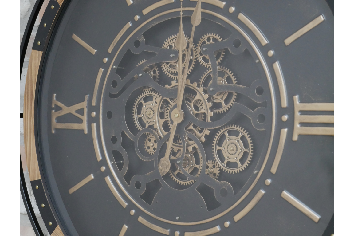 Clock With Moving Cogs Large