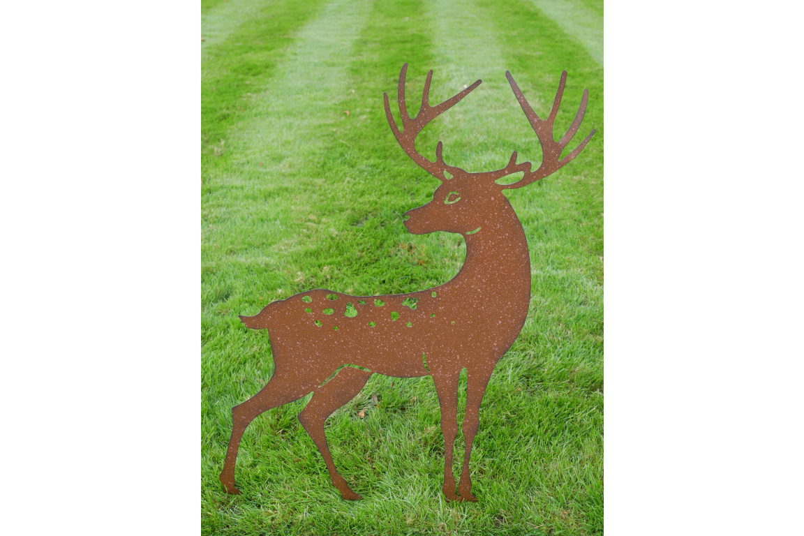 Rusty Garden Stake - Stag