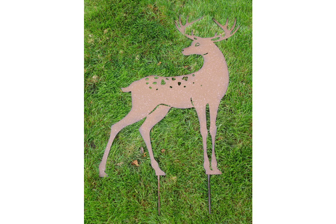 Rusty Garden Stake - Stag