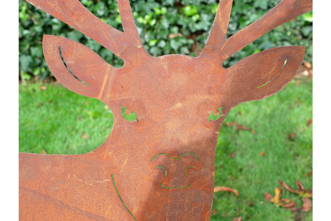 Rusty Garden Stake - Stag Large