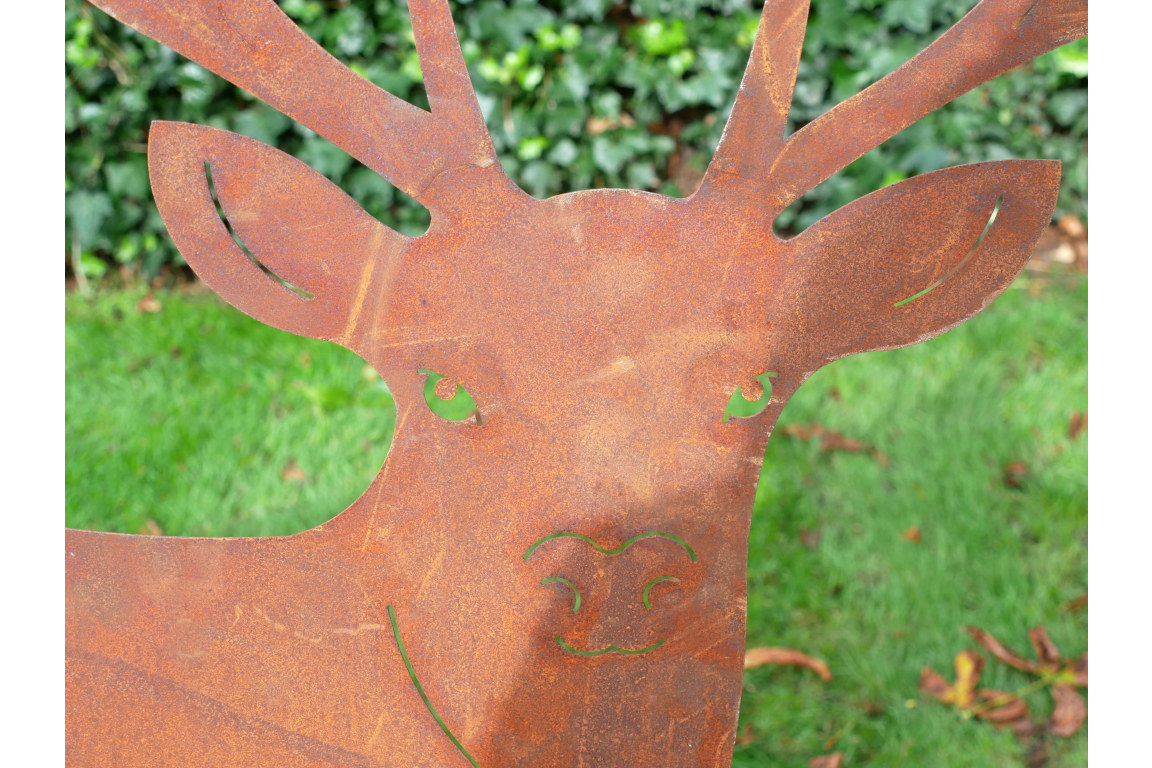 Rusty Garden Stake - Stag Large - collection from in store only