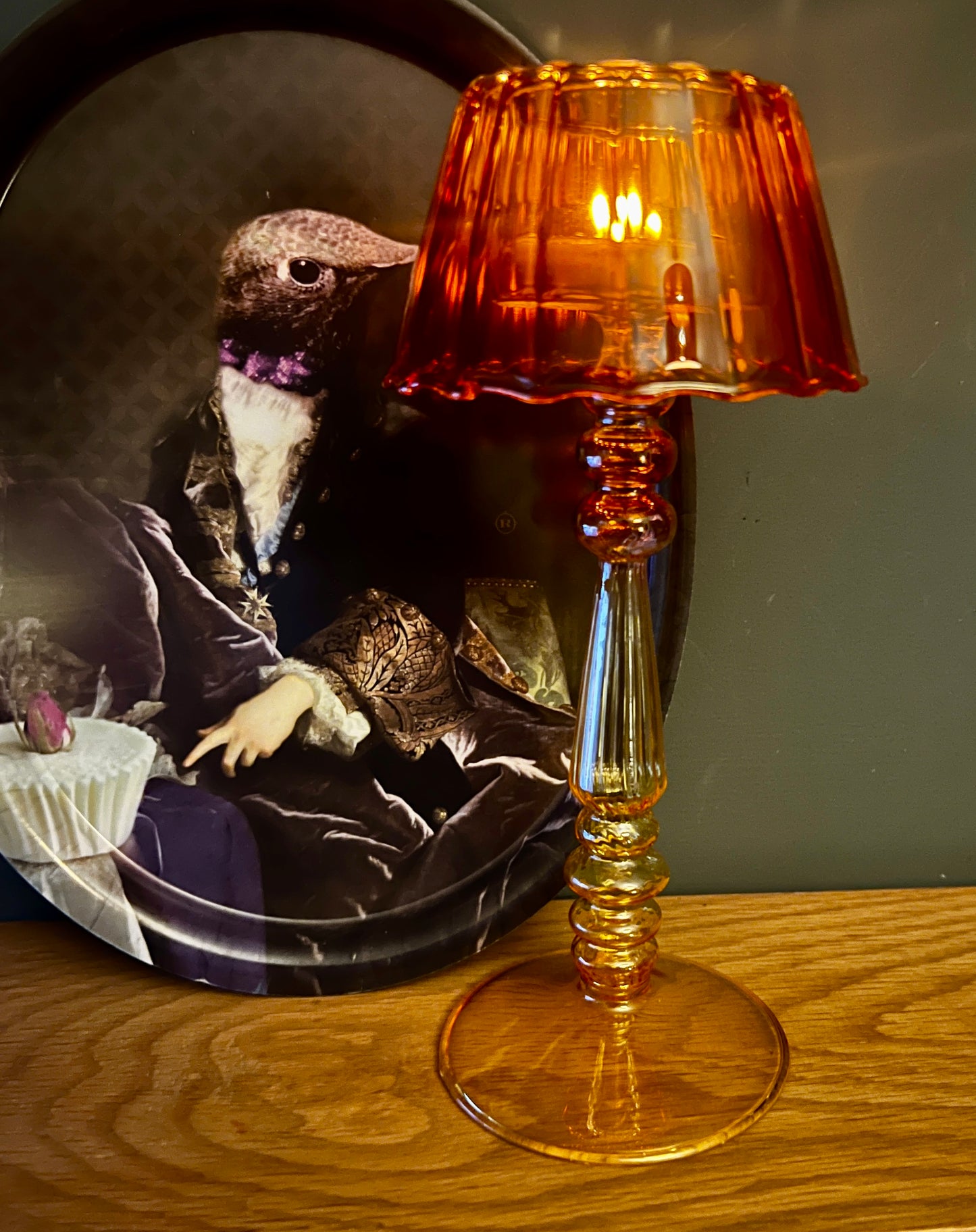 Glass Lamp T Light Holder