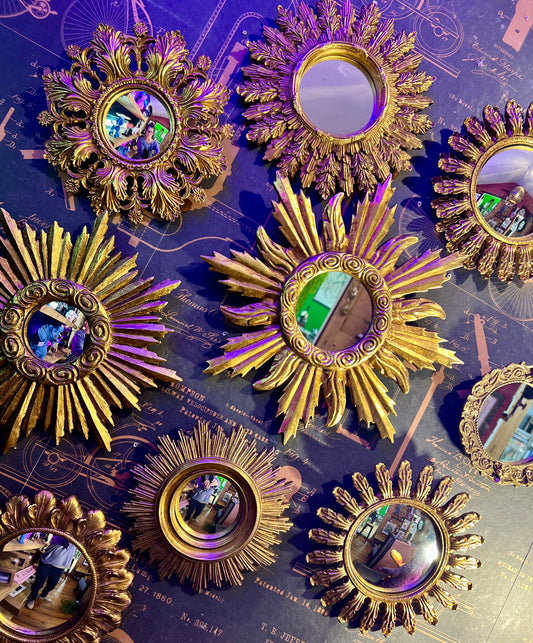 Ornate Set of 9 Convex Assorted Gold - Back In Stock