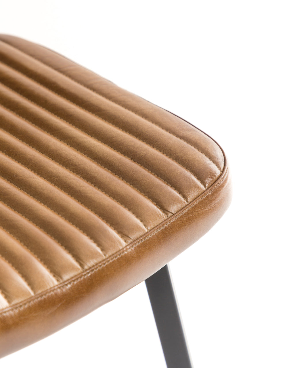 Industrial Vintage Style Ribbed Leather & Iron Chair