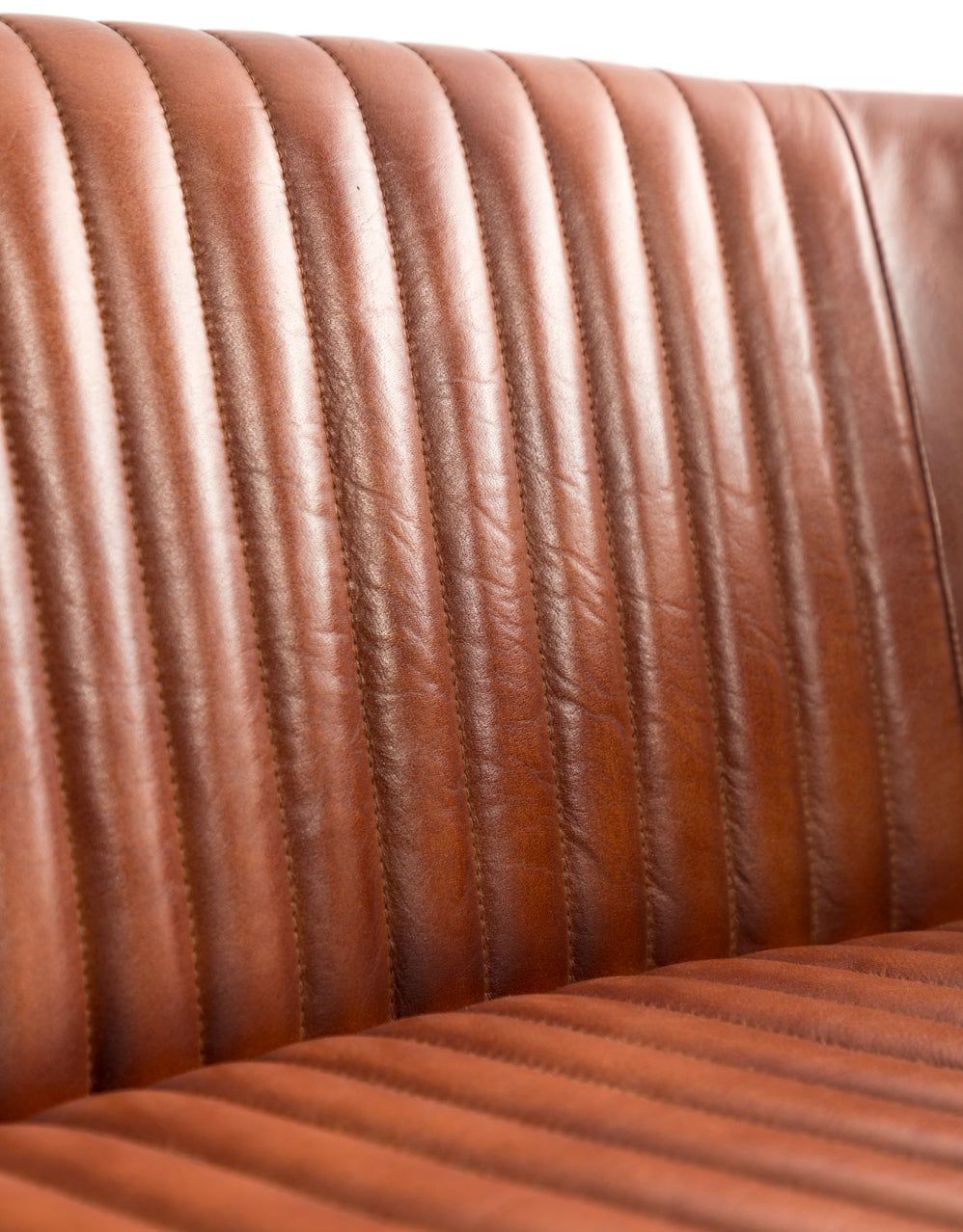 Industrial Vintage Leather & Iron Bench