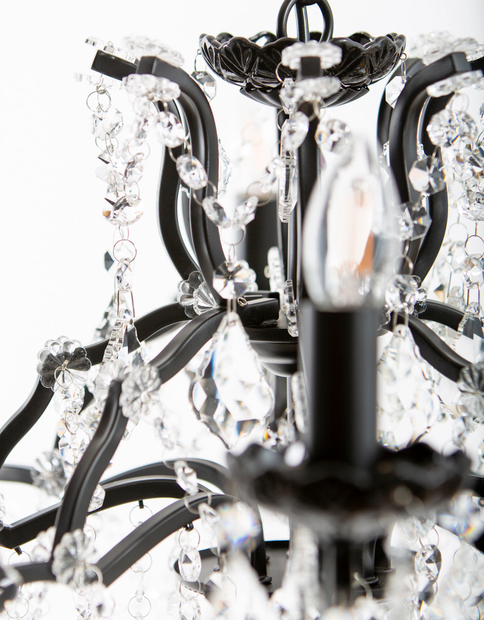 Matt Black 8 Branch Shallow Chandelier