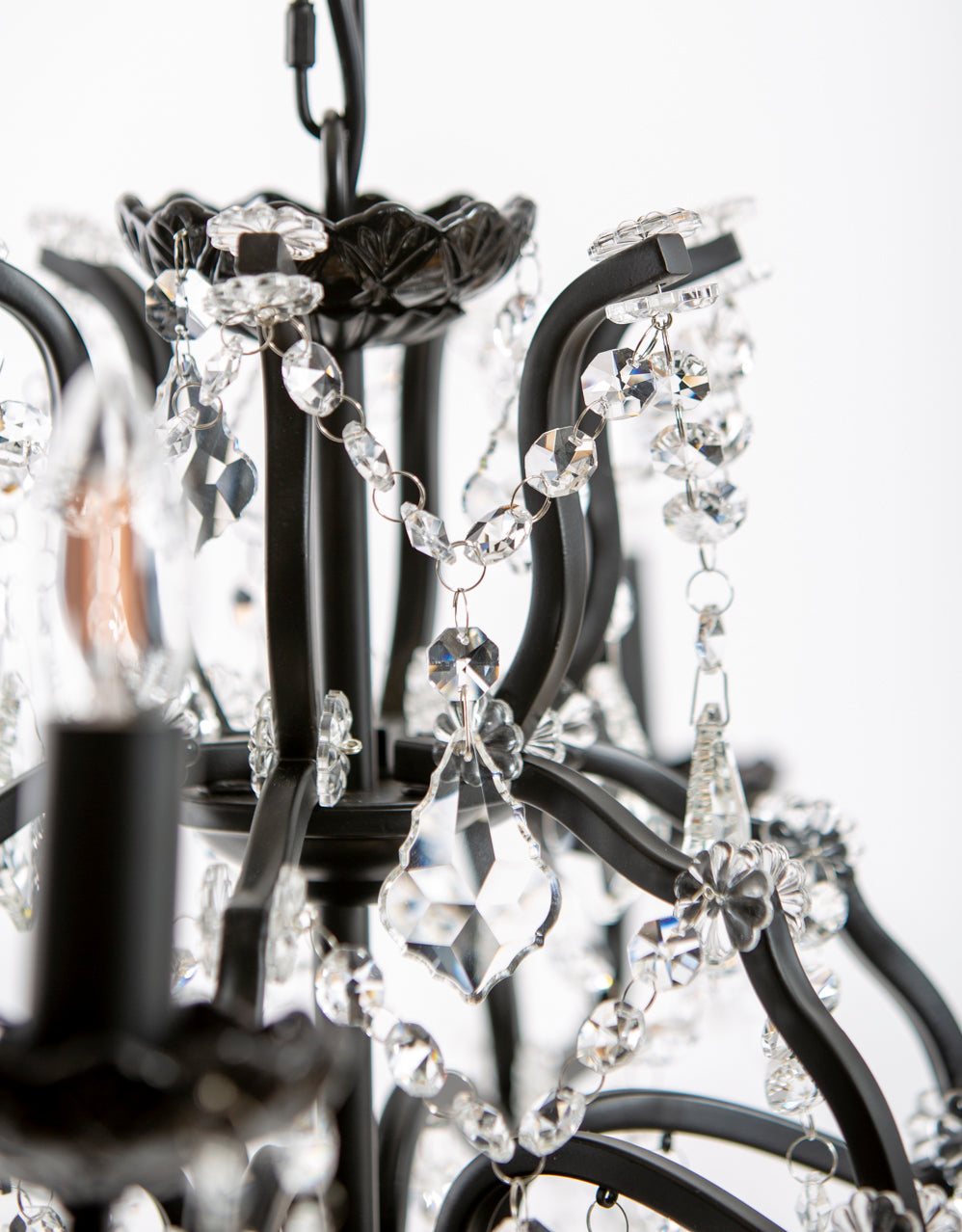 Matt Black 6 Branch Shallow Chandelier