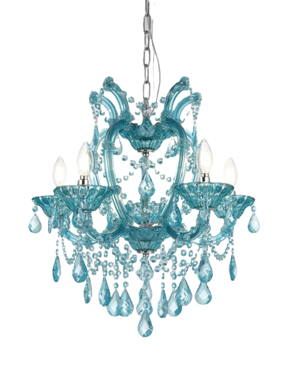 Rose Pink Five Branch Murano Chandelier