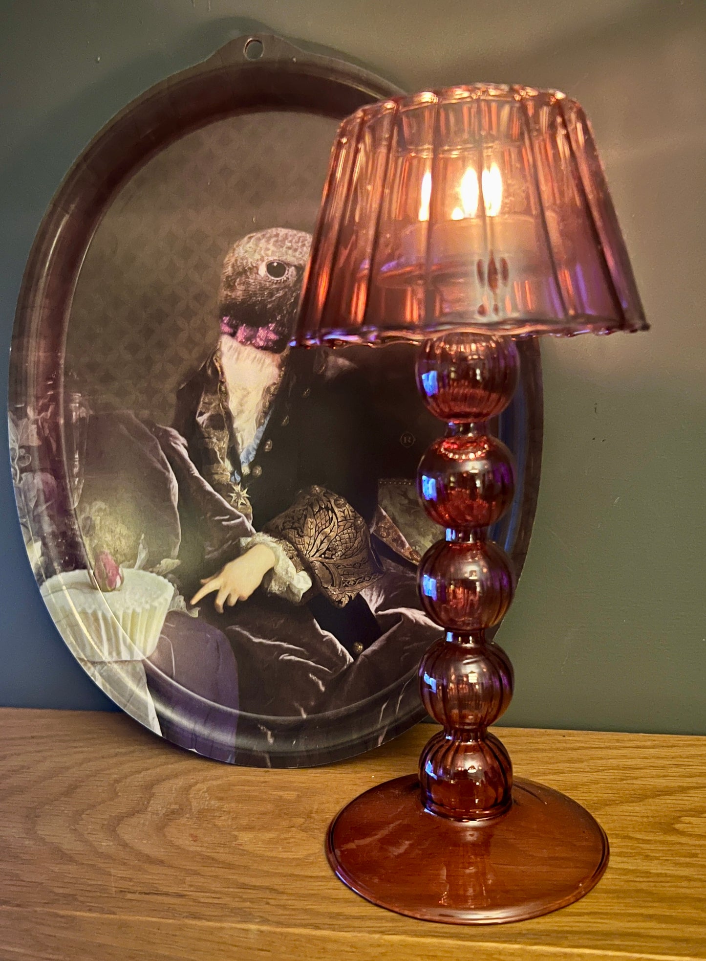 Glass Lamp T Light Holder