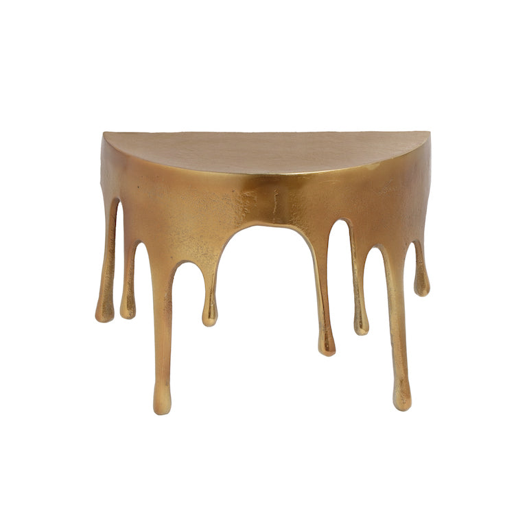 Gold Drip Small Oval Aluminium Wall Shelf