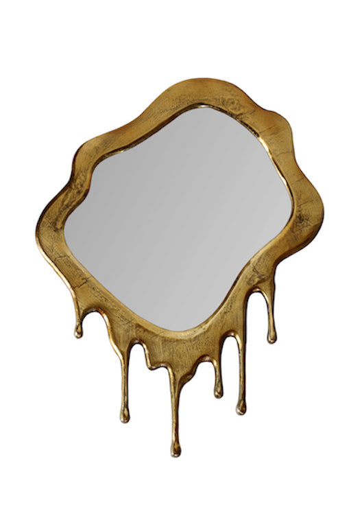 Large Gold Drip Aluminium Wall Mirror
