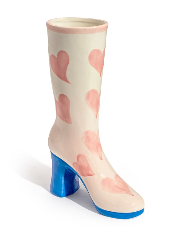 Ceramic Boot Vase - Hearts