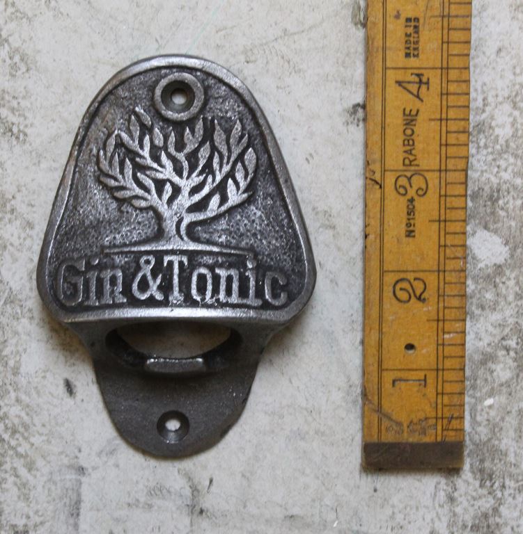 F110.KA Bottle Opener Wall Mounted GIN & TONIC Fever Tree Cast Iron