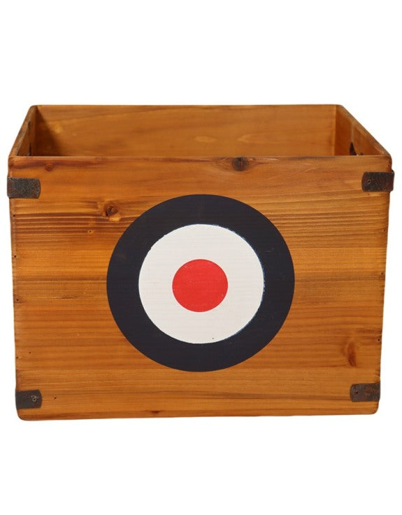 Set of 2 Antiqued Wooden "Carnaby Street" LP Record Storage Boxes