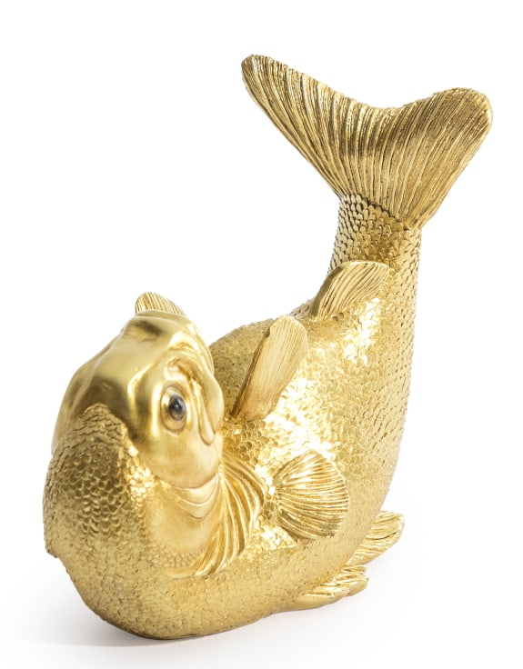 "Drinks Like a Fish" Wine Bottle Holder Gold
