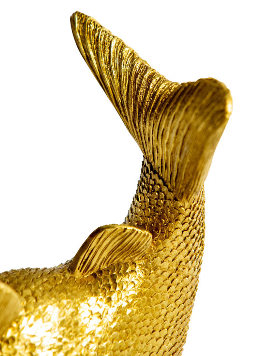 "Drinks Like a Fish" Wine Bottle Holder Gold