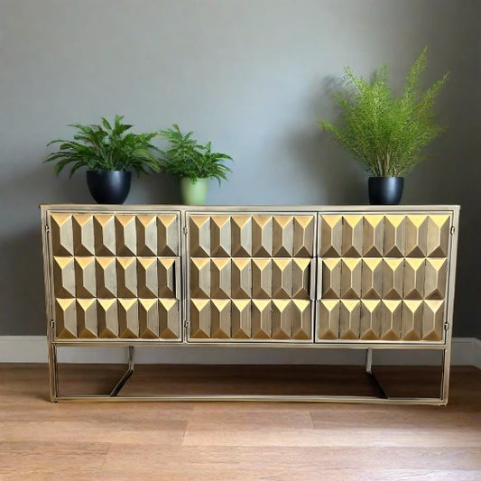 Industrial Three Door Metal Sideboard Fitzgerald Range - Back In Stock