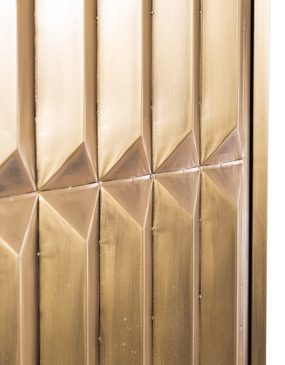 Industrial Cabinet Gold Fitzgerald with Shelves
