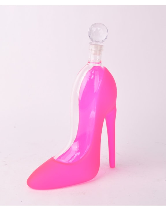 Pink Glass Shoe Decanter
