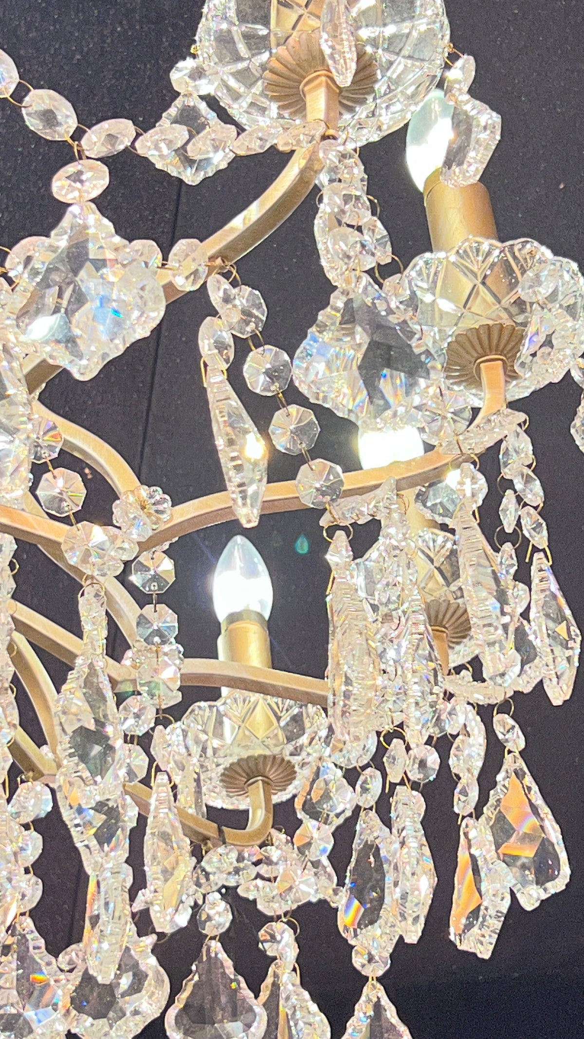 Large 12 Branch Shallow Matt Brushed Gold Chandelier