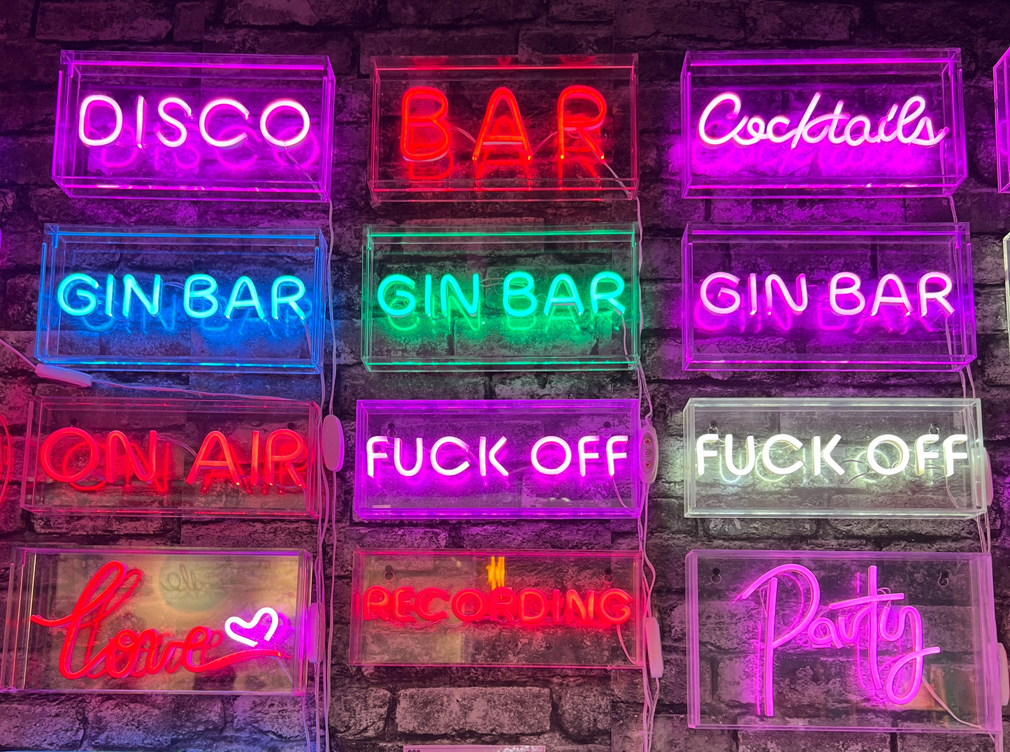 LED Neon Acrylic Light Box - Gin Bar